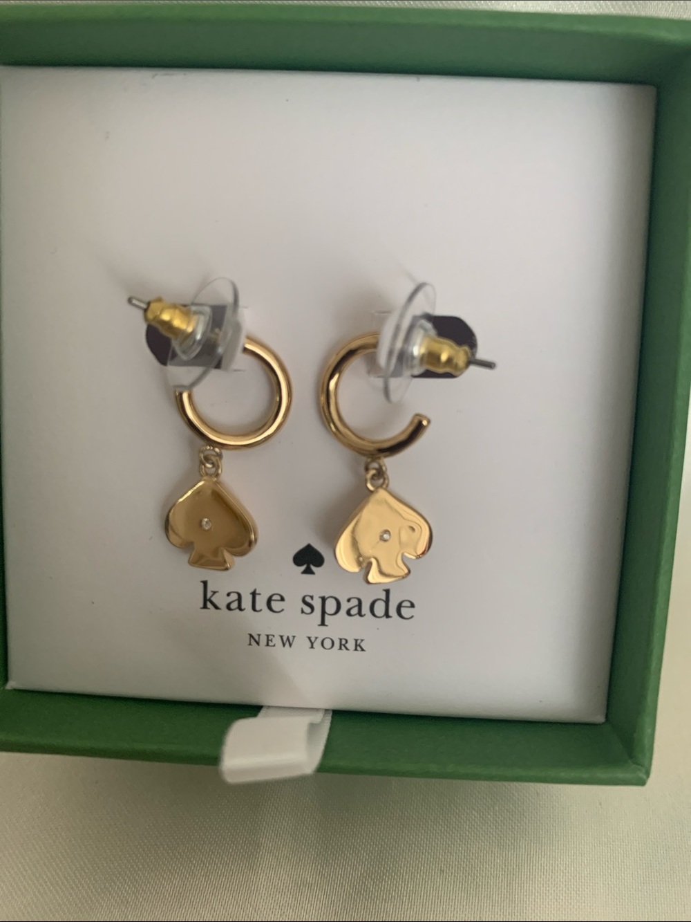kate spade Gold Spade Charm Hoop Earrings for Kids